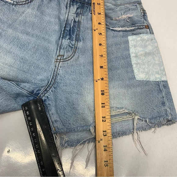 American Eagle Shorts Woman 0 90s Highest Rise Boyfriend Patchwork Rainbow Denim - Picture 10 of 12